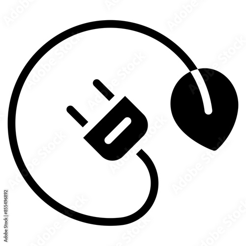 renewable plug leaf icons design vector. Electric power energy charge icon. Renewable, eco friendly energy