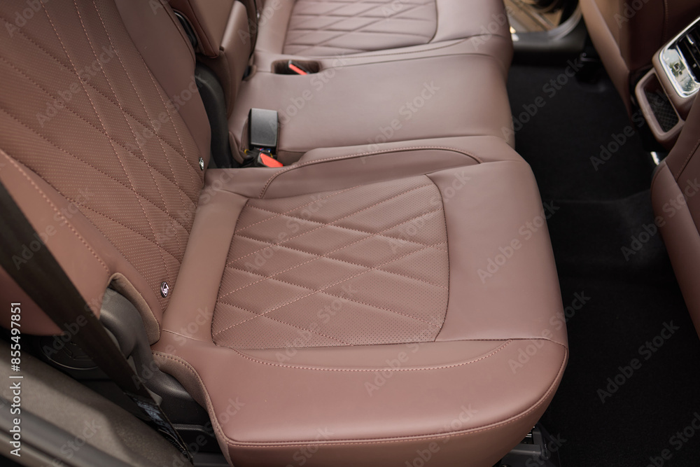 Car back seat with headrest and arm rest, a comfortable automotive fixture Car back seat with headrest and arm rest, a comfortable automotive fixture