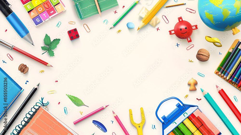 fondo claro liso con espacio para copiar con accesorios y objetos para la escuela para el regreso a clases de vuelta a la escuela fondo claro liso con espacio para copiar con accesorios y objetos para la escuela para el regreso a clases de vuelta a la escuela