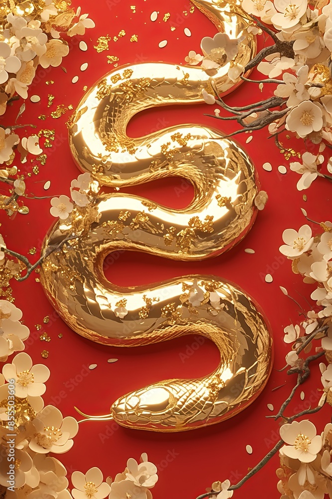Happy New Year of the Snake according to the Chinese calendar 2025 year of the snake. Background with snake Happy New Year of the Snake according to the Chinese calendar 2025 year of the snake. Background with snake