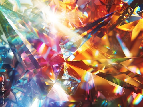 Colorful crystals arranged in a collage with a mesmerizing rainbow sheen