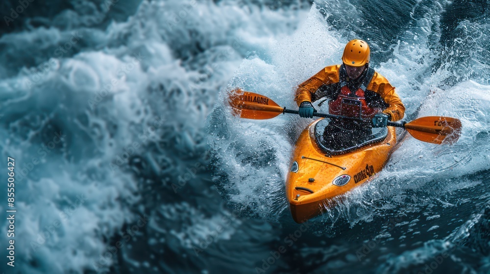 Kayaking Through Whitewater Rapids Kayaking Through Whitewater Rapids