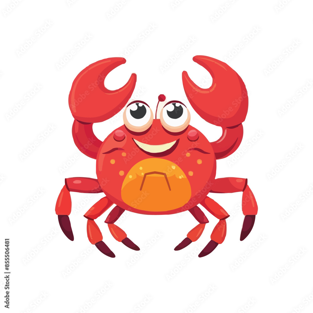 Fototapeta premium Cute cartoon red crab vector