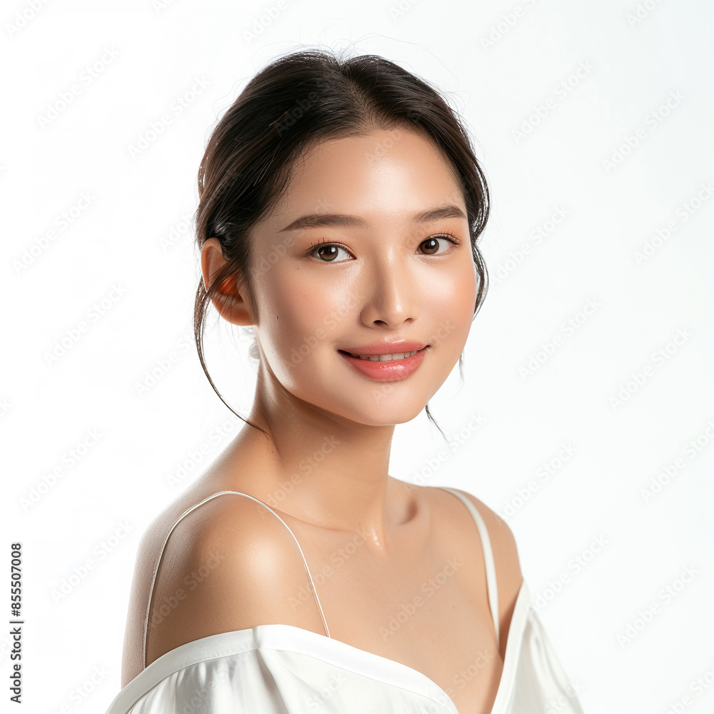 Beauty Asian women spa skin healthy on 100% isolate white background. Beauty Asian women spa skin healthy on 100% isolate white background.