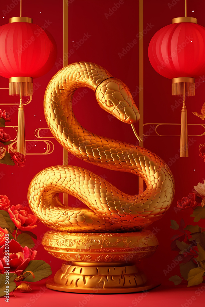 Happy New Year of the Snake according to the Chinese calendar 2025 year of the snake. Background with snake Happy New Year of the Snake according to the Chinese calendar 2025 year of the snake. Background with snake
