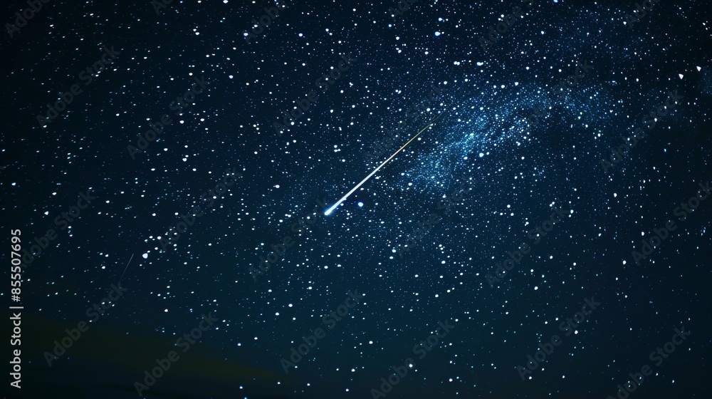 Enchanting meteor turquoise against a backdrop of stars, capturing the ethereal beauty of a celestial event Enchanting meteor turquoise against a backdrop of stars, capturing the ethereal beauty of a celestial event