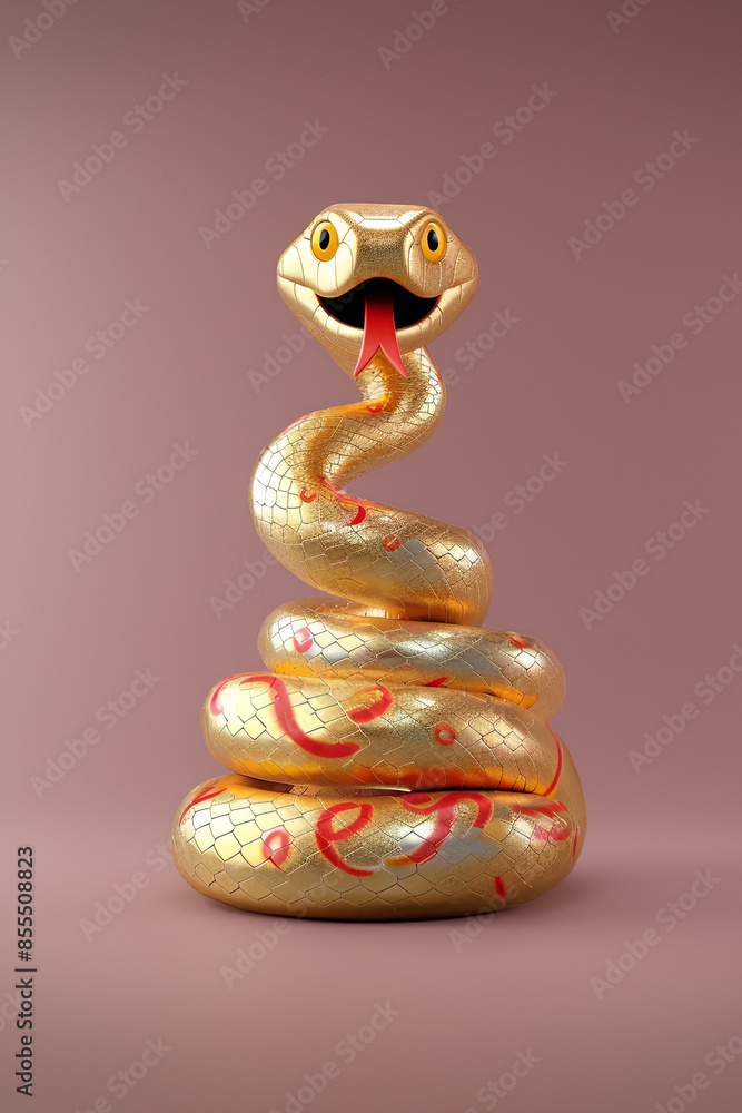 Fototapeta premium Happy New Year of the Snake according to the Chinese calendar 2025 year of the snake. Background with snake