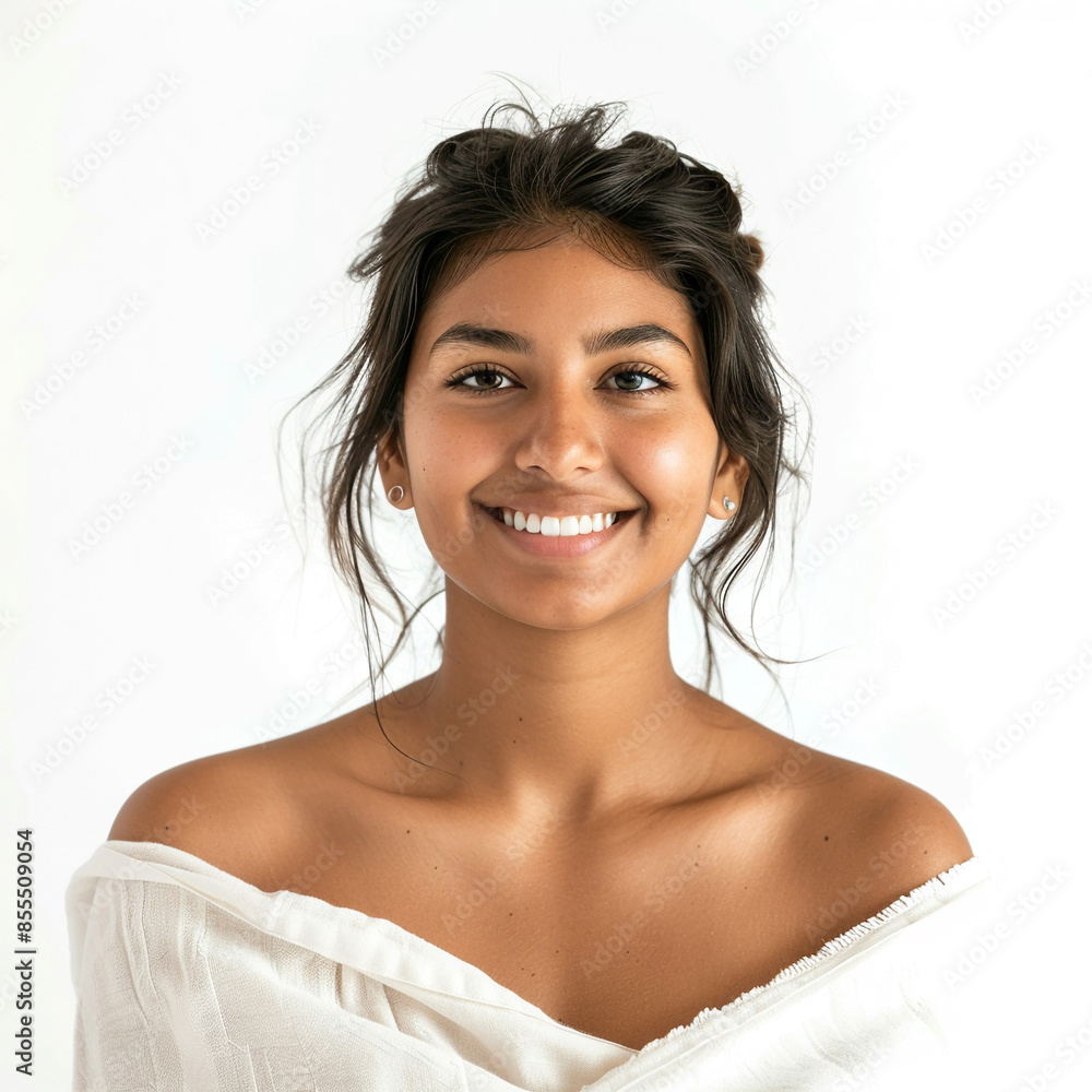 Indian Beauty Asian women spa skin healthy on 100% isolate white background. Indian Beauty Asian women spa skin healthy on 100% isolate white background.