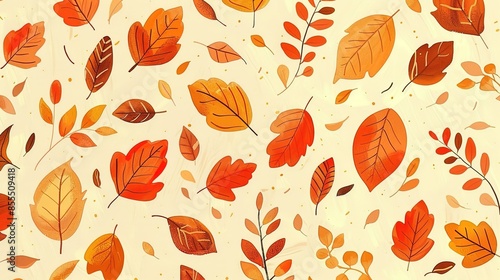 Autumn leaf pattern wallpaper