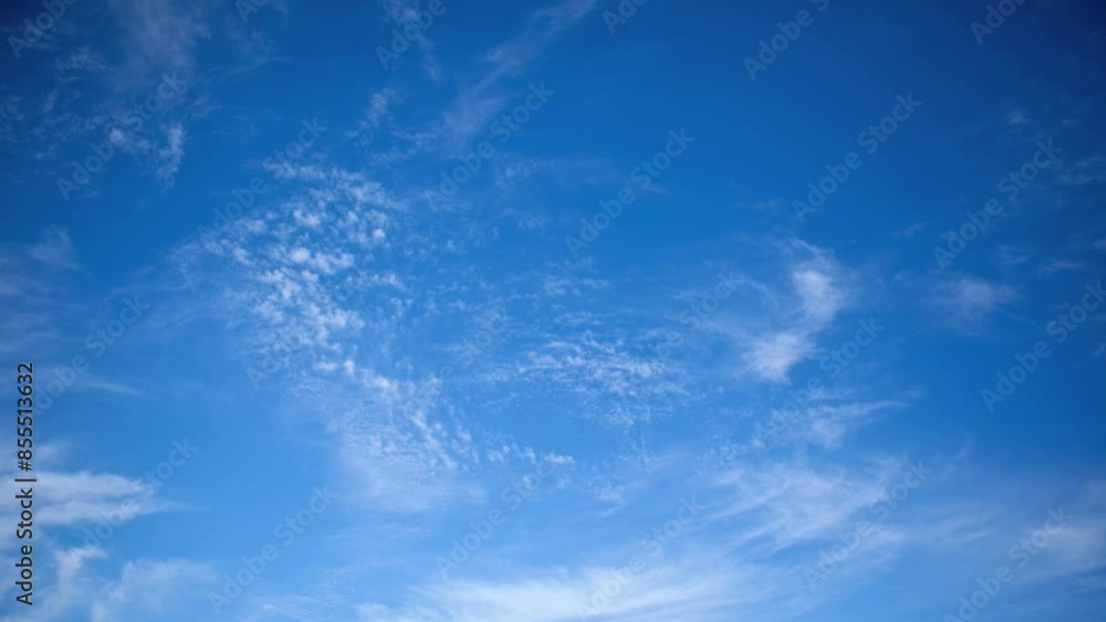 Time lapse of beautiful blue sky with fine fluffy clouds (time lapse summer nature background) Time lapse of beautiful blue sky with fine fluffy clouds (time lapse summer nature background)