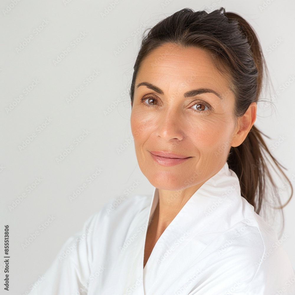 40-45 year old Beauty Brazilian women spa skin healthy on 100% isolate white background. 40-45 year old Beauty Brazilian women spa skin healthy on 100% isolate white background.