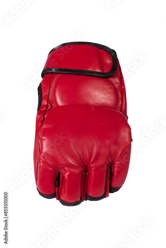 Red boxing gloves Png . Open finger gloves. Isolated against white background. Kickboxing gloves, boxing gloves, MMA, mixed martial arts