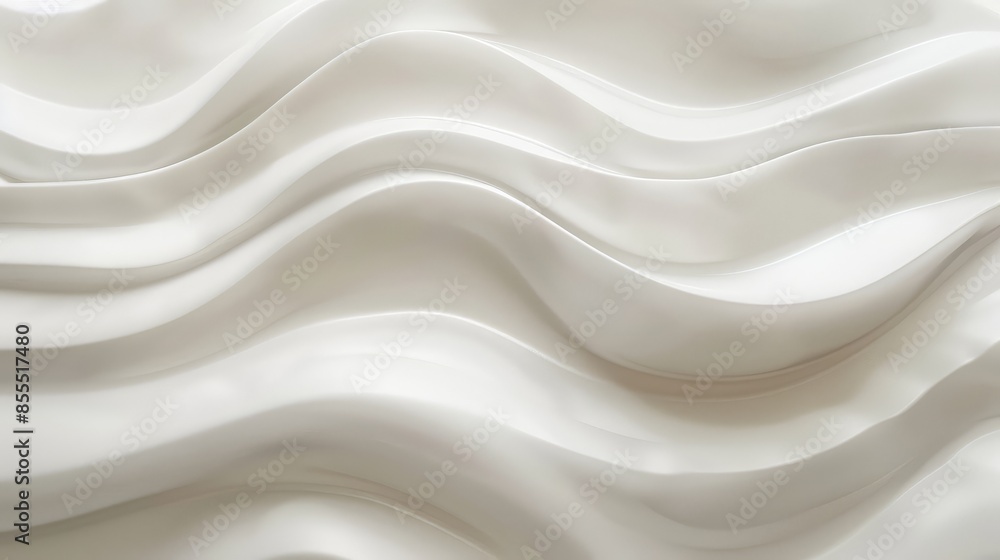 Fototapeta premium Subtle white waves effortlessly blend with a clean background, creating a serene and uncluttered visual experience