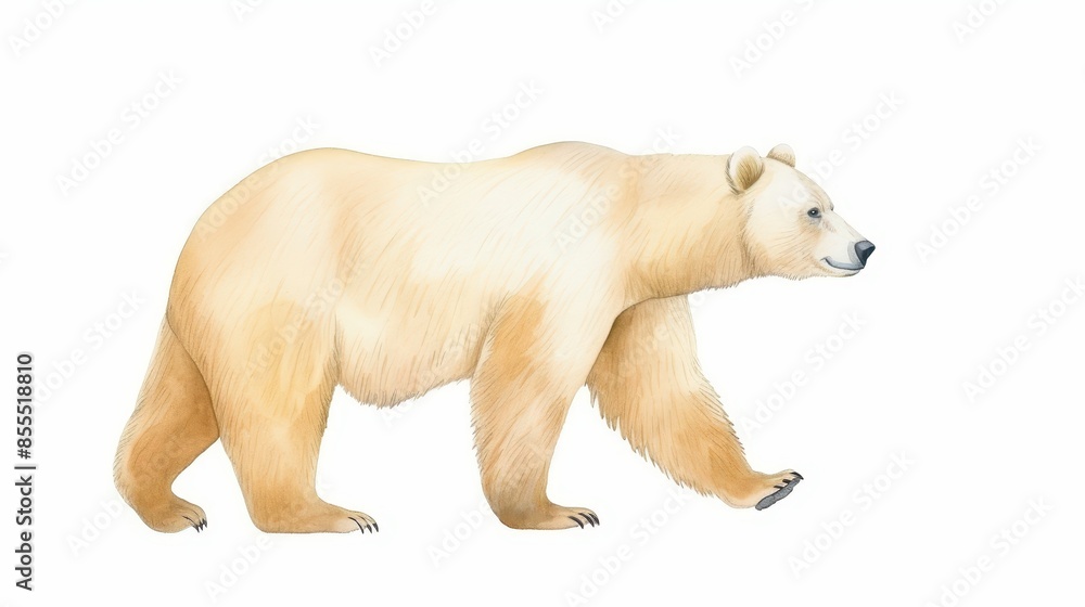 Illustration of a polar bear walking on a white background. Perfect for educational and wildlife-themed projects. Illustration of a polar bear walking on a white background. Perfect for educational and wildlife-themed projects.
