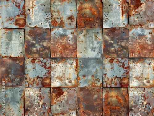 Rough and rusty textured surface on brown grunge wall