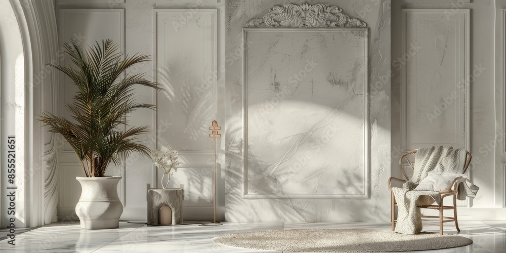 Elegant mockup setup adorned with ornamental details for a sophisticated look. Elegant mockup setup adorned with ornamental details for a sophisticated look.