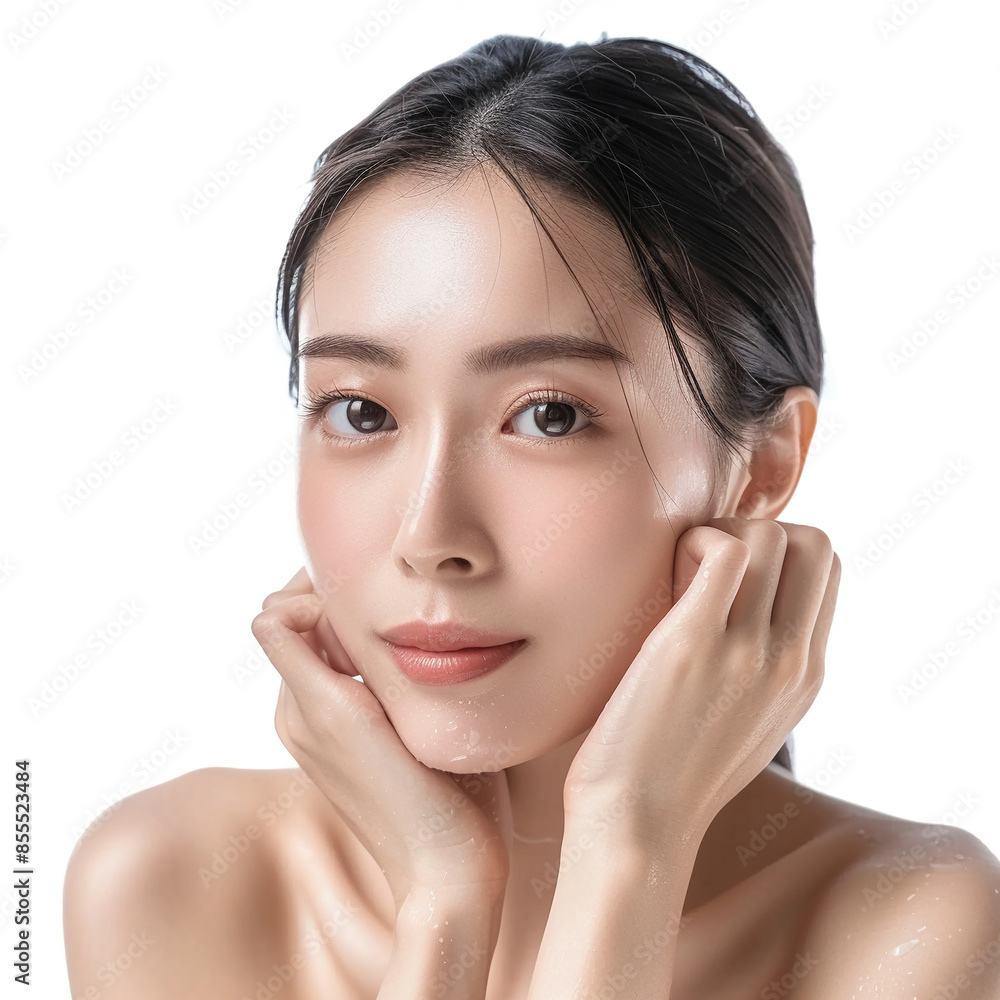 Beauty Asian women spa skin healthy on 100% isolate white background. Beauty Asian women spa skin healthy on 100% isolate white background.