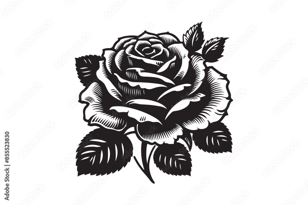 Rose flower silhouette vector illustration Rose flower silhouette vector illustration