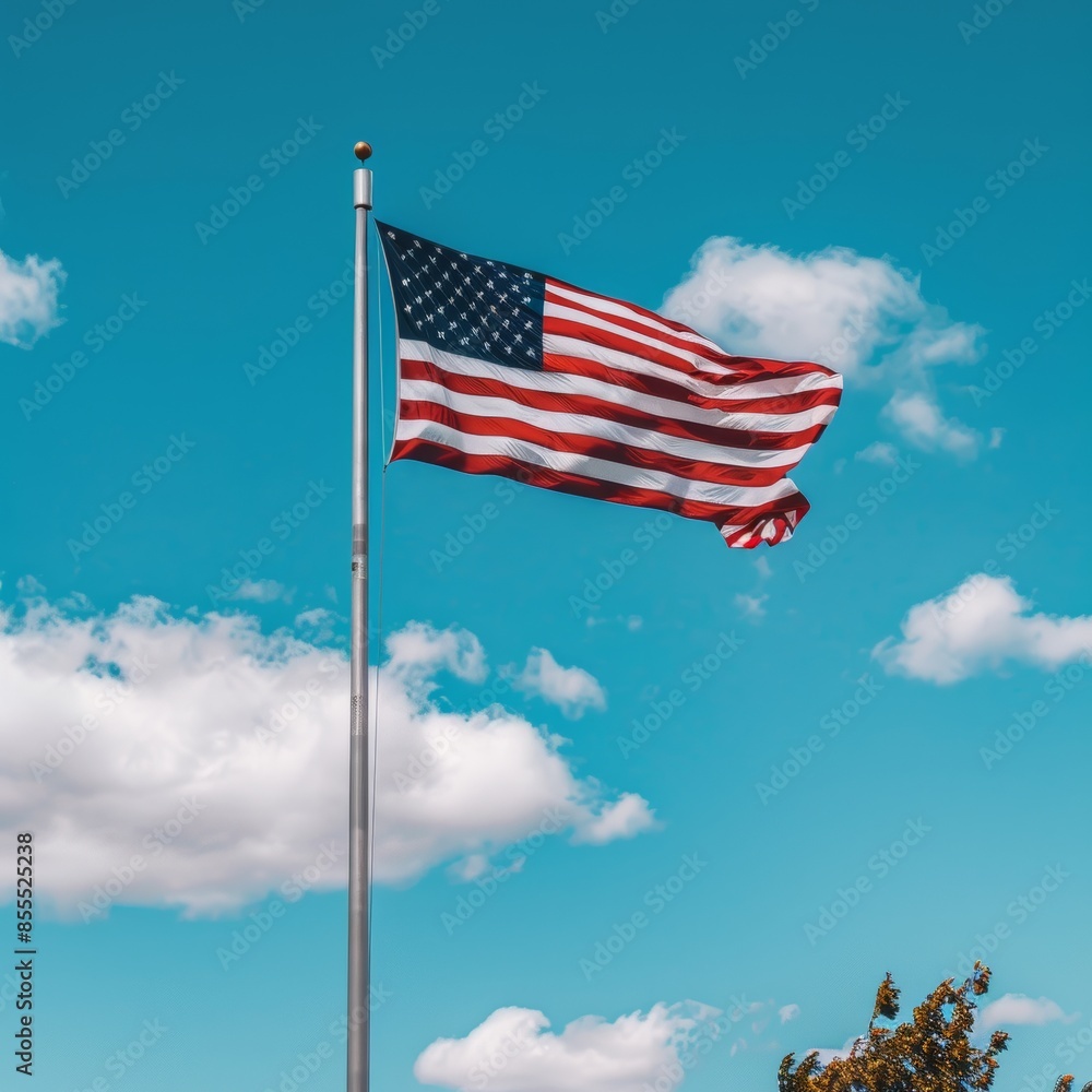 Simple and clean theme with a single flag for Patriot Day.