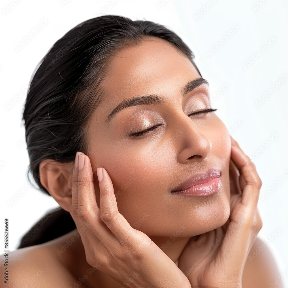 40-45 year old Beauty Brazilian women spa skin healthy on 100% isolate white background. 40-45 year old Beauty Brazilian women spa skin healthy on 100% isolate white background.