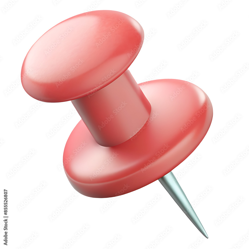 pin icon light pink color in plastic 3d style pin icon light pink color in plastic 3d style