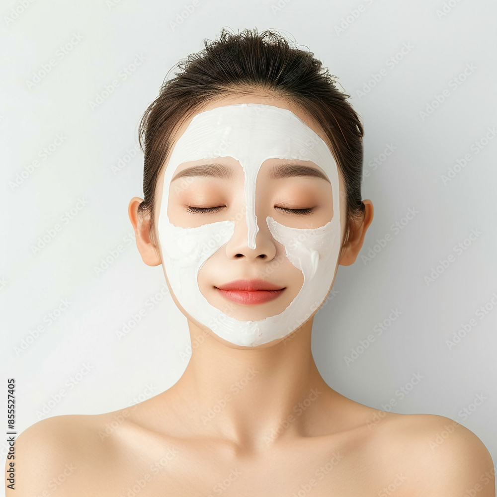 Beauty Asian women spa skin healthy on 100% isolate white background. Beauty Asian women spa skin healthy on 100% isolate white background.