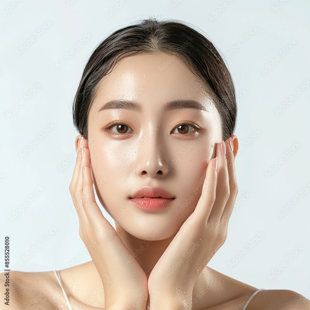 Beauty Asian women spa skin healthy on 100% isolate white background. Beauty Asian women spa skin healthy on 100% isolate white background.