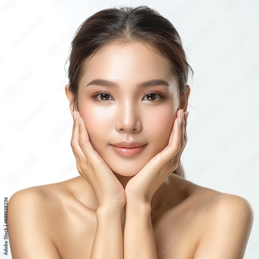 Beauty Indian Asian women spa skin healthy on 100% isolate white background. women smile full body realistic photo in studio for advertising. Beauty Indian Asian women spa skin healthy on 100% isolate white background. women smile full body realistic photo in studio for advertising.