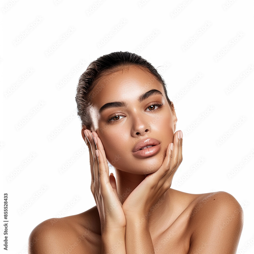 Brazilian Beauty women spa skin healthy on 100% isolate white background. Brazilian Beauty women spa skin healthy on 100% isolate white background.