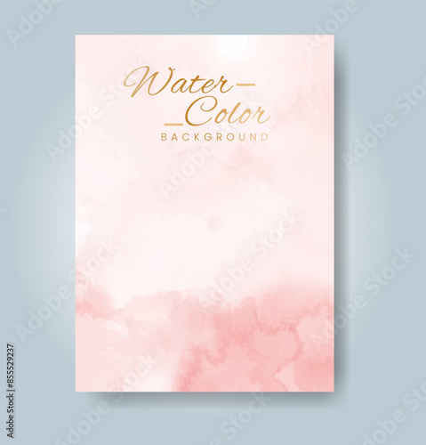 Cards with watercolor background. Design for your cover, date, postcard, banner, logo. © REZI