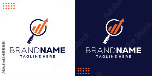 Magnifying Glass Stock Exchange Finance Icon Vector Logo Template Illustration Design logo, Design Inspiration, Illustration, Vector