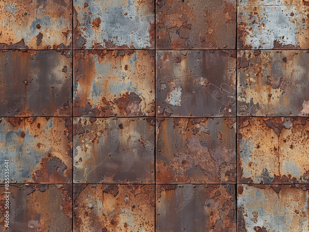 Brown metal wall with rough, rusty grunge surface Brown metal wall with rough, rusty grunge surface
