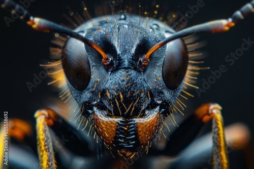 Close-up Portrait of a Wasp's Face photo