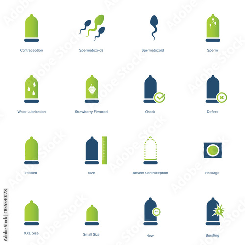 Condom icon set. Safe sex icon vector illustration	
