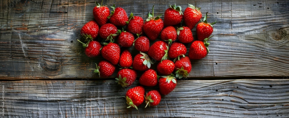Fresh Strawberries on Wooden Surface Fresh Strawberries on Wooden Surface