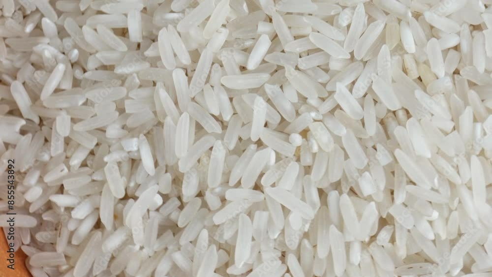 overhead close up shot of spinning pile of rice overhead close up shot of spinning pile of rice
