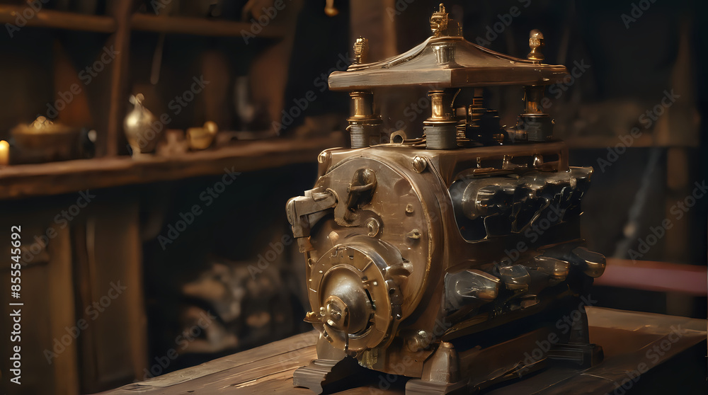 a very old machine that is on a table a very old machine that is on a table