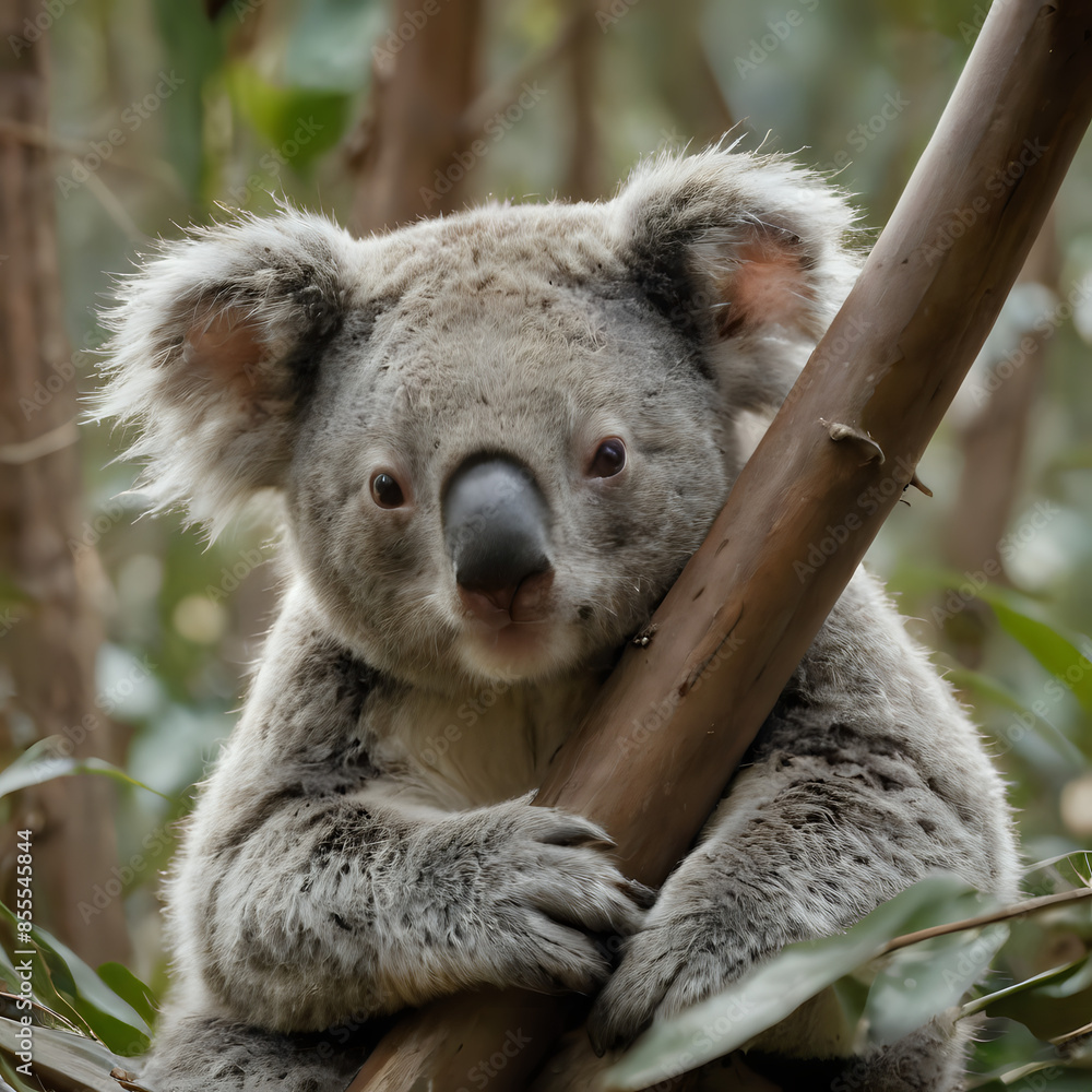 Fototapeta premium a koala bear that is sitting on a tree branch