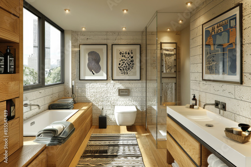 Elegant Bathroom with Built-in Storage