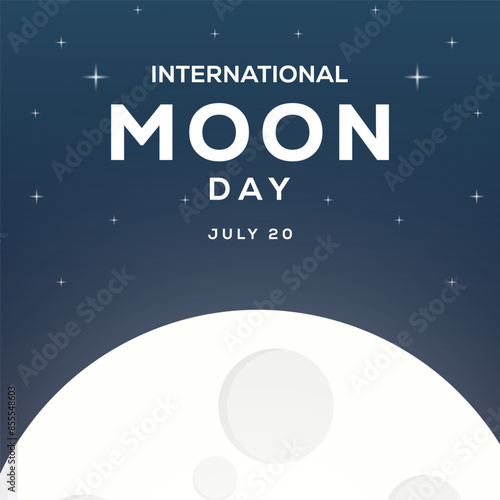 gradient International Moon Day illustration design