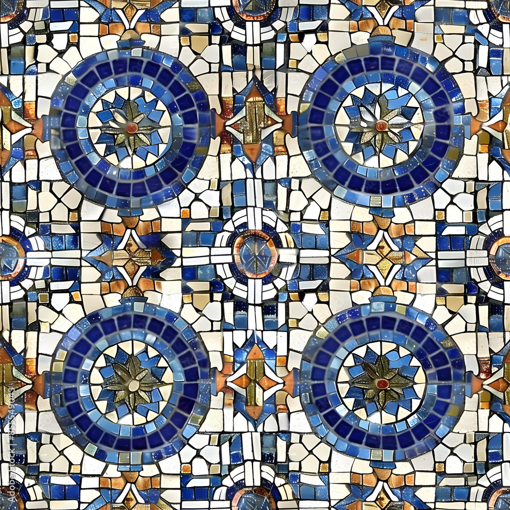Obraz premium Seamless pattern of traditional mosaic