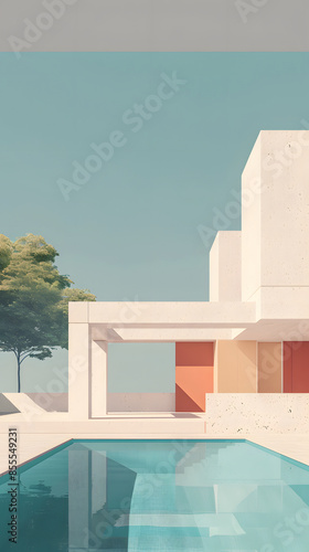 A minimalist architecture photography of colourful houses