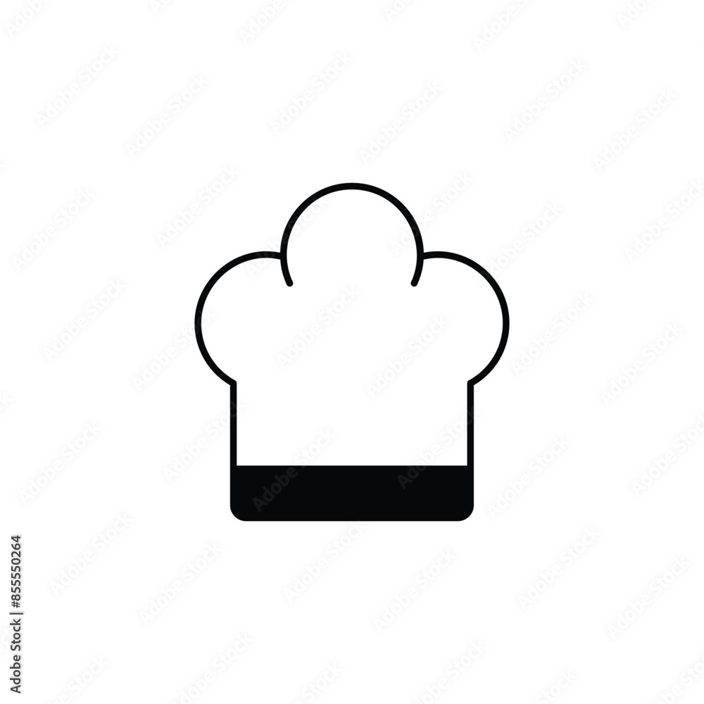 Chef Hat icon design with white background stock illustration Chef Hat icon design with white background stock illustration