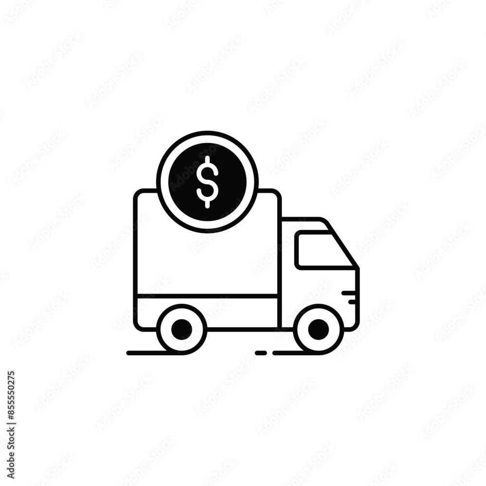 Delivery Fee icon design with white background stock illustration Delivery Fee icon design with white background stock illustration