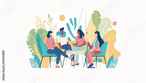 Professional therapists conduct an open group session