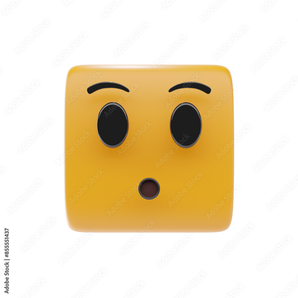 hushed face emoji 3d icon and illustration hushed face emoji 3d icon and illustration