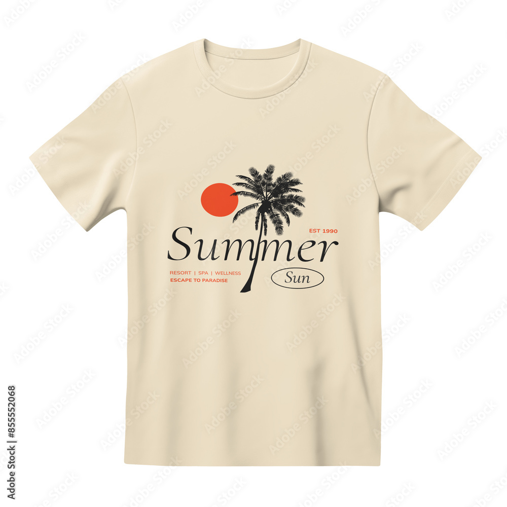 PNG off-white Summer t-shirt, transparent background PNG off-white Summer t-shirt, transparent background