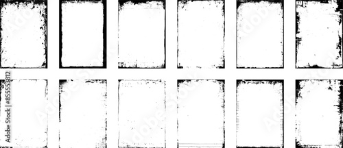 Set of Decorative vintage frames and borders set. Grunge frame collecton. Grounge border set. Spray Paint Vector Elements isolated on White Background. 
