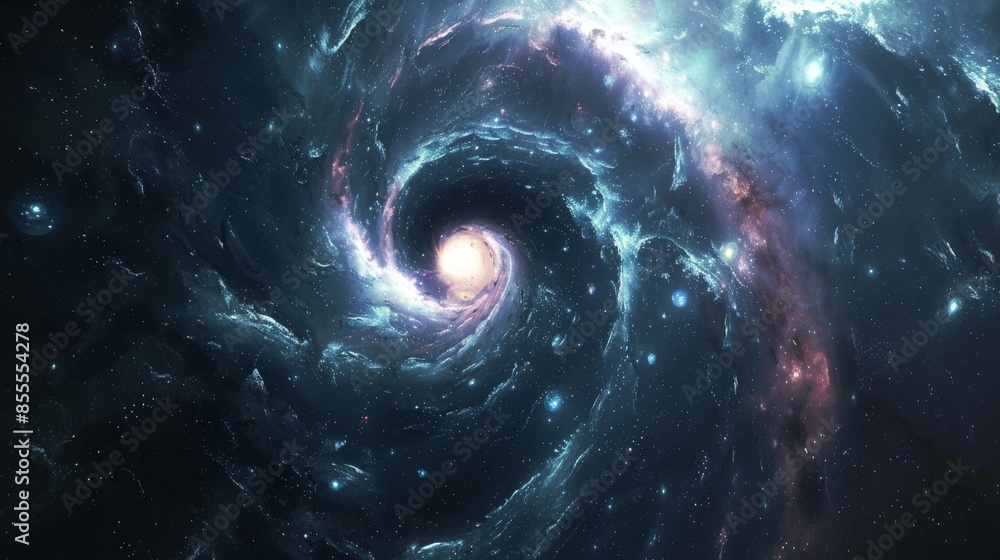 Cosmic Vortex: A Galaxy's Dance Cosmic Vortex: A Galaxy's Dance
