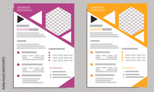 Creative business flyer layout in two colors